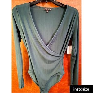 Green long sleeve body suit